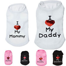 Pet Dog Clothes T Shirt Vest Clothing Puppy Cat Cute Print Love Mom Dad Apparelღ - Toronto - Canada