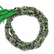 2 mm Natural Moss Agate Faceted Round Rondelle Beads Jewelry 33 cm Strand EB-44