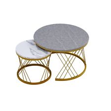 Modern Minimalist Nesting Coffee Table - Wooden Top, Metal Legs for Living Room - Mumbai - India