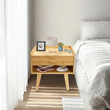 Minimalist Bamboo Nightstand w/ Drawers, End Side Table End Table fits Bedroom - Monroe Township - US