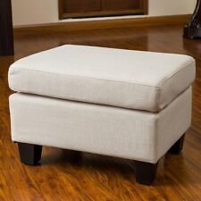 Christabel Beige Fabric Ottoman Footstool - Mumbai - India