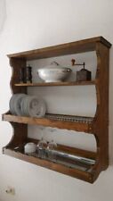 Piattaia in legno massello pensile credenza scolapiatti cucina