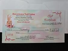 $20 Gift Certificate For Havertown Nail Salon In Havertown, PA