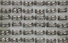 Wholesale Lots 32pcs Rotation Chain Stainless Steel Fashion Jewelry Men's Rings