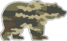 Camo Bear Camouflage Wildlife Hunting Adventure Vinyl Sticker / Printed Decal