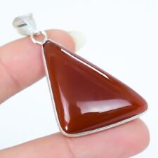 Red Onyx Gemstone Handmade Bezel Silver Jewelry Pendant 1.8 PRJ18008"