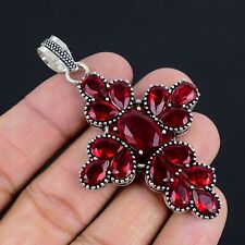 Mozambic Garnet Gemstone Handmade 925 Sterling Silver Pendant Jewelry For Gifts