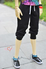 1/4MSD 1/3SD Uncle BJD Doll Clothes Sports Drawstring Crop Pants Trousers Black