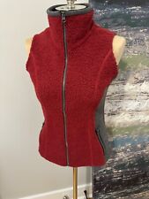 Kuhl Kozet Vest Women’s Small Gray Red Wool Full Zip Sherpa Cozy Mock Neck