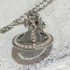 Vivienne Westwood Necklace Tiny Orb rhinestone Silver w/drawstring [V02006