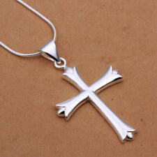 925 Silver Fashion Women charms Cross snake chain cute Necklace wedding jewelry