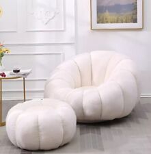 Modern Minimalist White Velvet Lazy Sofa - Toronto - Canada