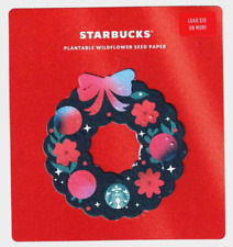 2023 STARBUCKS Christmas Gift Card Wreath w seeds-Die-Cut -Collectible -No Value