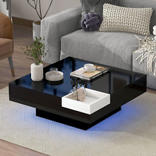 Modern Minimalist Design 31.5 X 31.5In Square Coffee Table with Detachable Tray - CA