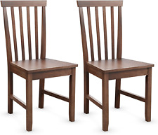 Wood Dining Chair Set of 2, Farmhouse Wooden Dining Side Chair with High Slat Ba - Katy - US