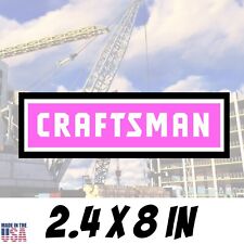 PINK CRAFTSMAN, Vinyl Decal 2.4x8, Construction Tools, Box Decor, Truck, Sticker