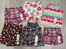 Lot SIX New NWT Baby Girl Toddler Summer Clothing Items Shirts & Shorts Size 18M