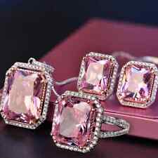 Natural Pink Spinel Gemstone Ring 925 sterling Silver Women's Engagement Jewelry