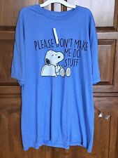 Brand New Please Don't Make Me Do Stuff" Snoopy T-Shirt - 2XL"