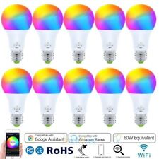 2/4/10Pc WiFi Smart LED Light Bulb Multicolor Compatible w/Alexa and Google Home - US