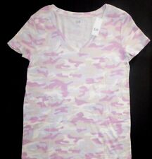 T-SHIRT--GAP--Womens Favorite V-Neck PURPLE CAMOUFLAGE--SIZE XS S M L--BRAND NEW