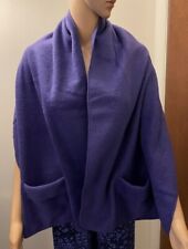 CARE APPAREL Brand New Handcrafted Purple Fleece Pocket Shawl FB0252