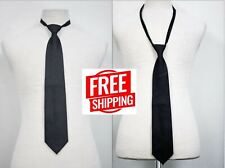 Brand New Men or Boys Pre-Tied Black Zipper Tie Easy Dress Clothing Accessory