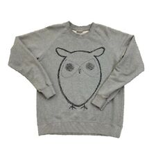 Knowledge Cotton Apparel ELM Big Owl Grey Sweatshirt Size L