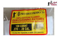 Pro-Shot Cotton Flannel SQUARE Cleaning Patches 270-38 Cal 100CT # 102 New!