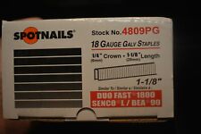 SpotNails 4809PG 1/4'' Crown 1-1/8 Length 18 Gauge Galv Staples Box of 5,000 - Jamestown - US"