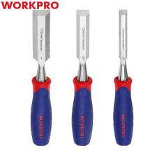 WORKPRO 3 Pieces Wood Chisel Set Construction Soft Grip For Woodworking Garden