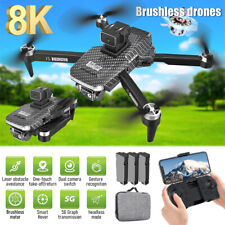 RC Drone w/ 8K HD Brushless Dual Camera WiFi FPV Foldable Drones +3 Batteries US