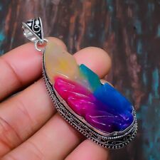 Vintage Rainbow Solar Quartz Gemstone Handmade Gift Jewelry Pendant 2.17 i367"