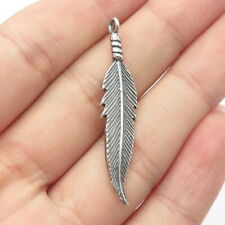 925 Sterling Silver Vintage Native American Feather Tribal Charm Pendant