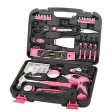 Rechargeable Tool Set 135-Pc Kit Women Girl Pink Home Construction Jobsite NEW