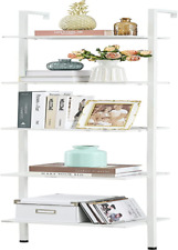 Industrial Bookcase, Ladder Shelf, 5-Tier Wood Wall Mounted Bookshelf with Stabl - Mumbai - India