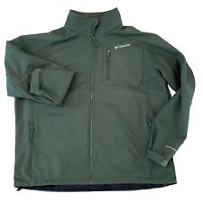 Columbia Men's Ascender Size XXL Full Zip Fleece Lined Soft Shell Jacket Green