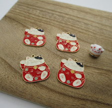 Parts manekineko cat charm 5pcs for craft accessories from japan