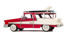 Chevrolet Wagon Red 1956 Metal Model 12 w/ 2 Surfboards Surfing Home Decor New"