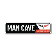 Man Cave Chevy Corvette Metal Sign Chevrolet Automotive Car Man Cave Sports