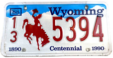 Wyoming 1988 License Plate Vintage Auto Converse Co Cave Decor Collector