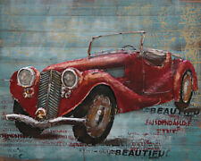 Vintage Car 2 – Automotive on Oak Canvas Art Wall Decor Hand Made Artwork