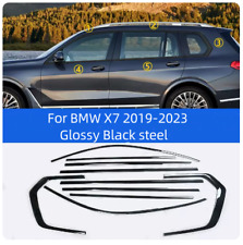 For BMW X7 19-2023 Glossy Black steel Car Window frame Strip Cover Trim Decor A