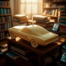 Handmade 1969 Ford Mustang Car Shaped Candle - Unique Automotive Decor