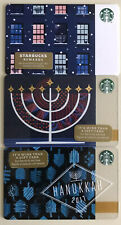 New HTF - 3 - 2019, 2018 And 2017 STARBUCKS HANUKKAH GIFT CARDS NO VALUE"