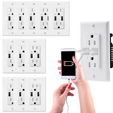 4.2A USB Charger Wall Outlet with Smart Chip Tamper Resistant UL White 12 Packs - South El Monte - US