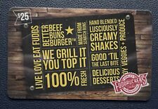 UNUSED Fuddruckers World's Greatest Hamburgers Gift Card $25 Value