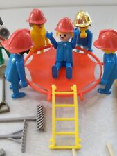 1974 Playmobil Geobra 7 People Firefighter Rescue Construction Tools Ladders