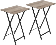 HOOBRO Side Table 2 Set, Folding Tables, TV Tray Table, Snack Table for Eating,