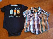 2 Mismatched Clothing Items (Okie Dokie Bodysuit, Arizona Shirt) , Sz 18 Mths